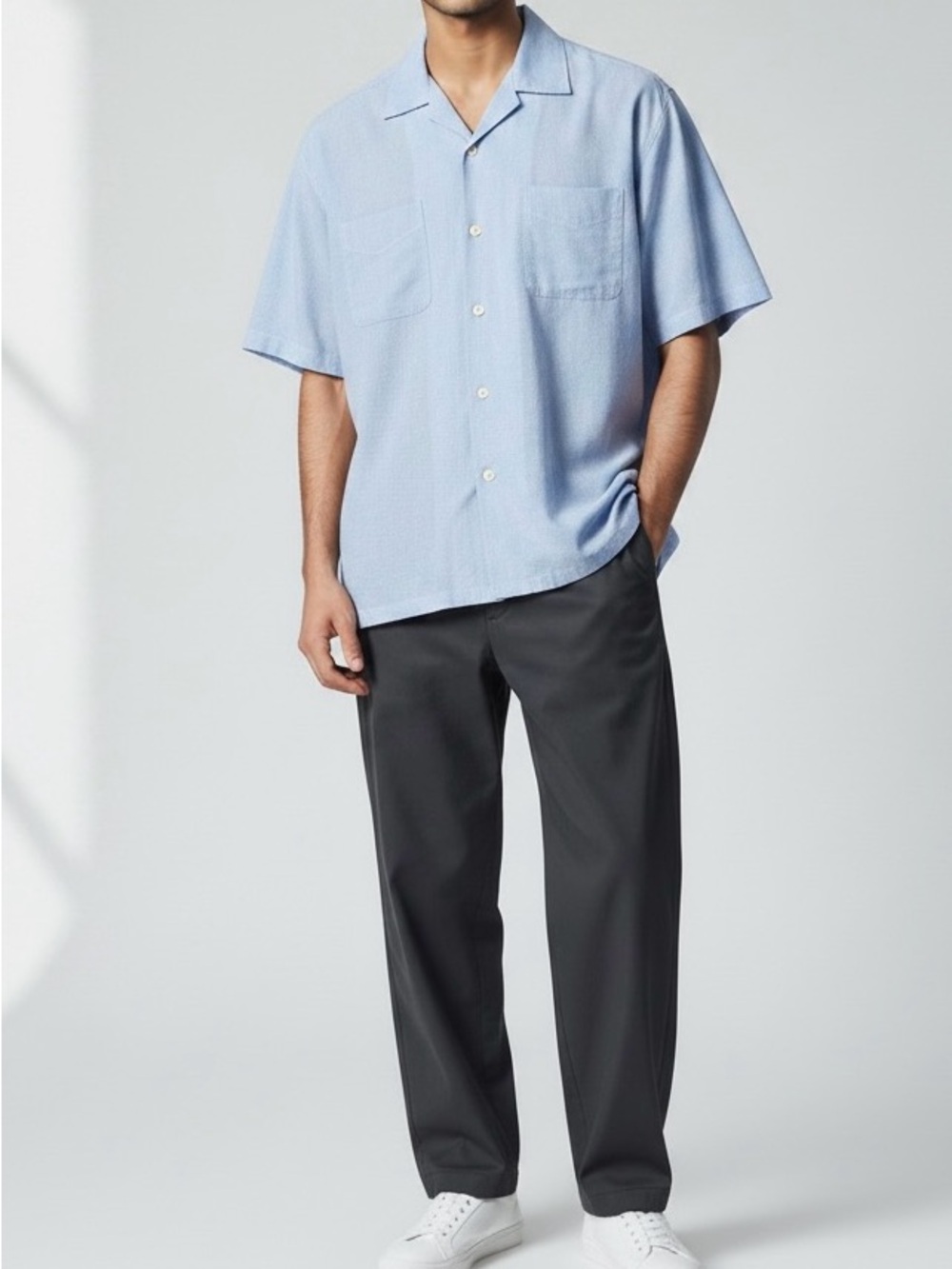 NWT Polo Ralph Lauren Mens 2XLT Tall Blue Camp Shirt Button Front Cotton